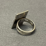 Authentic Vintage Navajo Shadowbox Overlay Ring with Turquoise - size 4 3/4   (SM14)