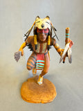 Wolf Dance hand carved wooden tribal sculpture by Raymond Chee, Navajo/Hopi (RS199)