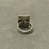 Authentic Vintage Navajo Shadowbox Overlay Ring with Turquoise - size 4 3/4   (SM14)