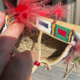 Charles Chief Eagle, Lakota mini tipi beaded bag. Made in 1992 and signed by the artist (GM212)