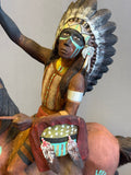 War Chief - warrior on a horse sculpture by Raymond Chee, Navajo/Hopi (RS216)