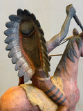 War Chief - warrior on a horse sculpture by Raymond Chee, Navajo/Hopi (RS216)