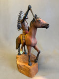 War Chief - warrior on a horse sculpture by Raymond Chee, Navajo/Hopi (RS216)