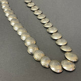Large Handmade Navajo Sterling Silver Polished Disk Necklace, authentic Native American   (SP6)