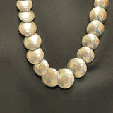 Large Handmade Navajo Sterling Silver Polished Disk Necklace, authentic Native American   (SP6)