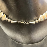 Large Handmade Navajo Sterling Silver Polished Disk Necklace, authentic Native American   (SP6)