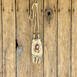 Native American beaded medicine bag with turtle design (GM218)