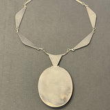 Tammy Nelson, Navajo Overlay Necklace with Maze Design and Turquoise Stones, vintage Native American   (SP8)