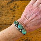 Vintage Navajo Sterling Silver and Natural Turquoise Bracelet   (5/282)