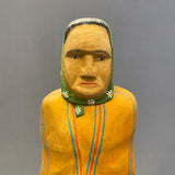 Navajo Folk Art Elder Woman Painted Wood Carving, authentic Native American ca. 1995  (NL37)