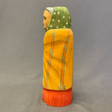 Navajo Folk Art Elder Woman Painted Wood Carving, authentic Native American ca. 1995  (NL37)