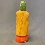Navajo Folk Art Elder Woman Painted Wood Carving, authentic Native American ca. 1995  (NL37)