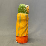 Navajo Folk Art Elder Woman Painted Wood Carving, authentic Native American ca. 1995  (NL37)