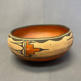 Vintage Zia Pueblo Wide-Mouth Painted Clay Pot with Geometric Design, ca 1940s  (NL49)