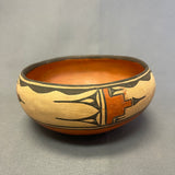 Vintage Zia Pueblo Wide-Mouth Painted Clay Pot with Geometric Design, ca 1940s  (NL49)