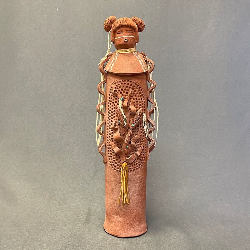 Corn Maiden Clay Sculpture by Pablita (Ta-Nez-Bah) Abeyta, Navajo ca. 1995   (SSC93)