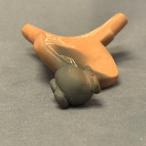 Authentic Native American Smoked and Etched Clay Sculpture   (SSC106)