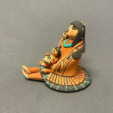 Lucero Gachupin, Jemez Pueblo Clay Storyteller Sculpture with Two Children, authentic Native American   (WHC61)