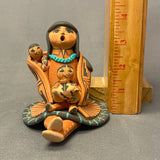 Lucero Gachupin, Jemez Pueblo Clay Storyteller Sculpture with Two Children, authentic Native American   (WHC61)