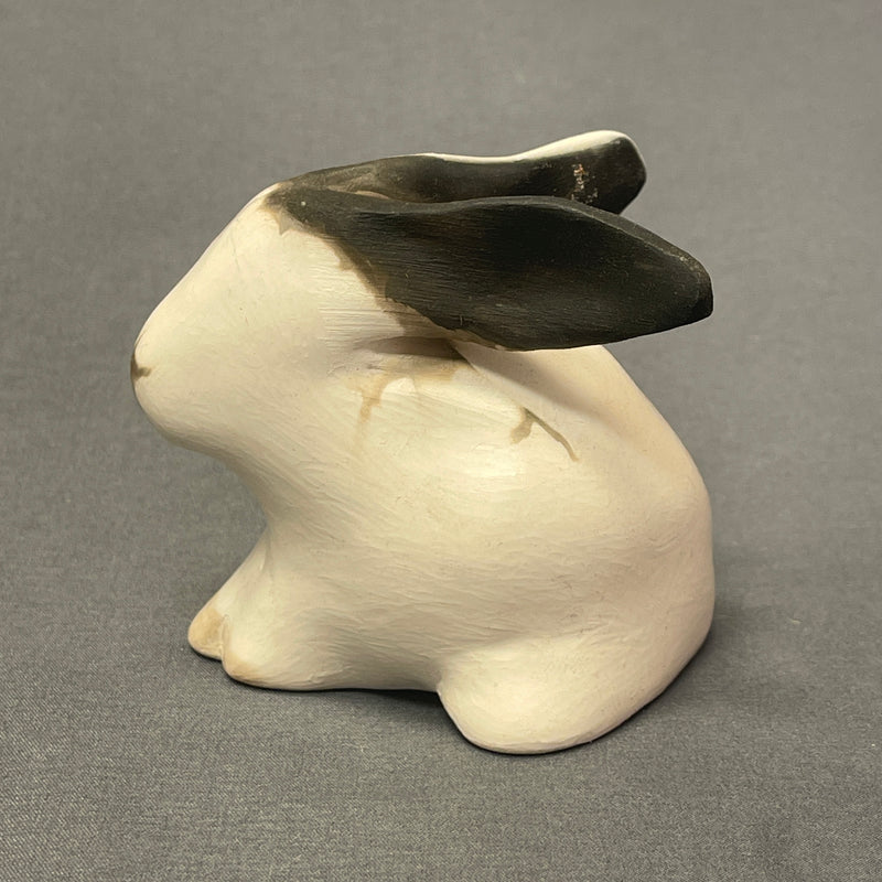 Andrew Rodriguez, Laguna Pueblo Native American Handmade Clay Figurine of a White Rabbit  (WHC62)