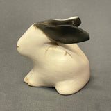 Andrew Rodriguez, Laguna Pueblo Native American Handmade Clay Figurine of a White Rabbit  (WHC62)