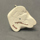 Andrew Rodriguez, Laguna Pueblo Native American Handmade Clay Figurine of a White Rabbit  (WHC62)