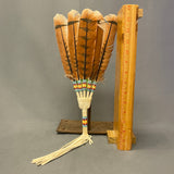 Lakota Beaded Dance Fan with Imitation Red-Tailed Hawk Feathers   (WHC21)