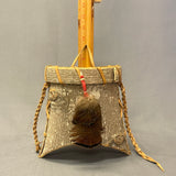 Nolberto Gillespie, Echota Cherokee Tulip Poplar Bark Wall-Hanging Basket with Feathers, vintage Native American  (WHC17)