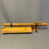 Vintage High Spirits Hand-Carved Wooden Flute with Stand   (WHC24)