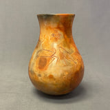 Pahponee, Kickapoo/Potawatomie Vintage Smoked Pot with Etched Figural Design, ca. 1997   (SSC89)