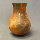 Pahponee, Kickapoo/Potawatomie Vintage Smoked Pot with Etched Figural Design, ca. 1997   (SSC89)