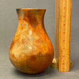 Pahponee, Kickapoo/Potawatomie Vintage Smoked Pot with Etched Figural Design, ca. 1997   (SSC89)