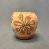 Authentic Jemez Handmade Painted Pot with Floral Design   (SSC90)