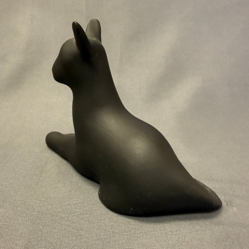 Andrew Rodriguez, Laguna Pueblo Native American Handmade Clay Figurine of Black Cat (WHC43)