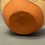 Authentic Jemez Handmade Painted Pot with Floral Design   (SSC90)