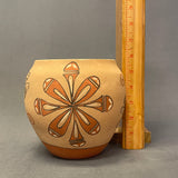 Authentic Jemez Handmade Painted Pot with Floral Design   (SSC90)