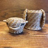 Small Papago Split-Stitch Owl-Shaped Basket with Lid  (SSB10)