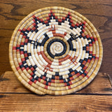 Vintage Hopi Coiled Plaque Basket with Deer Design by Joyce Ann Saufkie, ca. 1990s (SSB11)