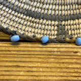 Antique Pima Basket with Blue Padre Beads, ca. 1920s  (SSB15)