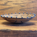 Antique Pima Basket with Blue Padre Beads, ca. 1920s  (SSB15)