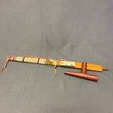 Vintage Lakota Sioux Wooden Pipe with Porcupine Quill Wrap and Carved Pipestone Bowl   (GM345)