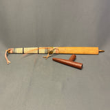 Vintage Lakota Sioux Wooden Pipe with Porcupine Quill Wrap and Carved Pipestone Bowl   (GM345)