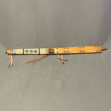 Vintage Lakota Sioux Wooden Pipe with Porcupine Quill Wrap and Carved Pipestone Bowl   (GM345)