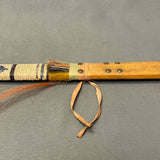 Vintage Lakota Sioux Wooden Pipe with Porcupine Quill Wrap and Carved Pipestone Bowl   (GM345)