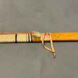 Vintage Lakota Sioux Wooden Pipe with Porcupine Quill Wrap and Carved Pipestone Bowl   (GM345)