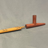Vintage Lakota Sioux Wooden Pipe with Porcupine Quill Wrap and Carved Pipestone Bowl   (GM345)