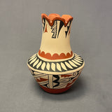 Authentic Jemez Handmade Long Neck Fluted Pot  (SSC91)