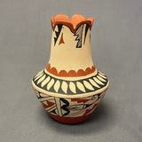 Authentic Jemez Handmade Long Neck Fluted Pot  (SSC91)