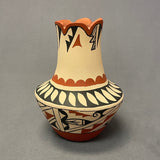 Authentic Jemez Handmade Long Neck Fluted Pot  (SSC91)