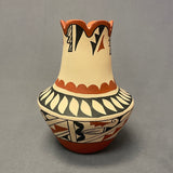 Authentic Jemez Handmade Long Neck Fluted Pot  (SSC91)